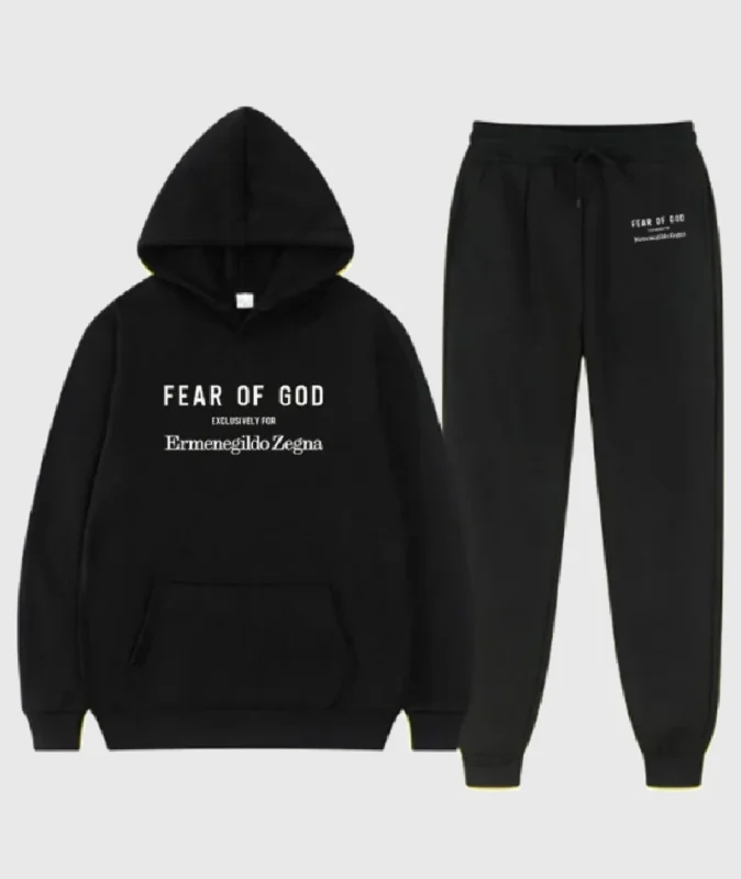 Essentials Fear Of God Emenegildo Zegna Black Tracksuit
