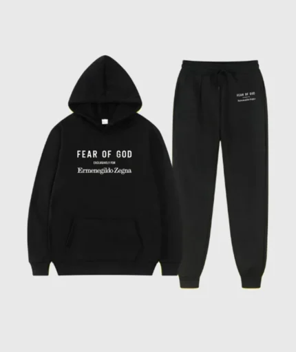 Essentials Fear Of God Emenegildo Zegna Black Tracksuit