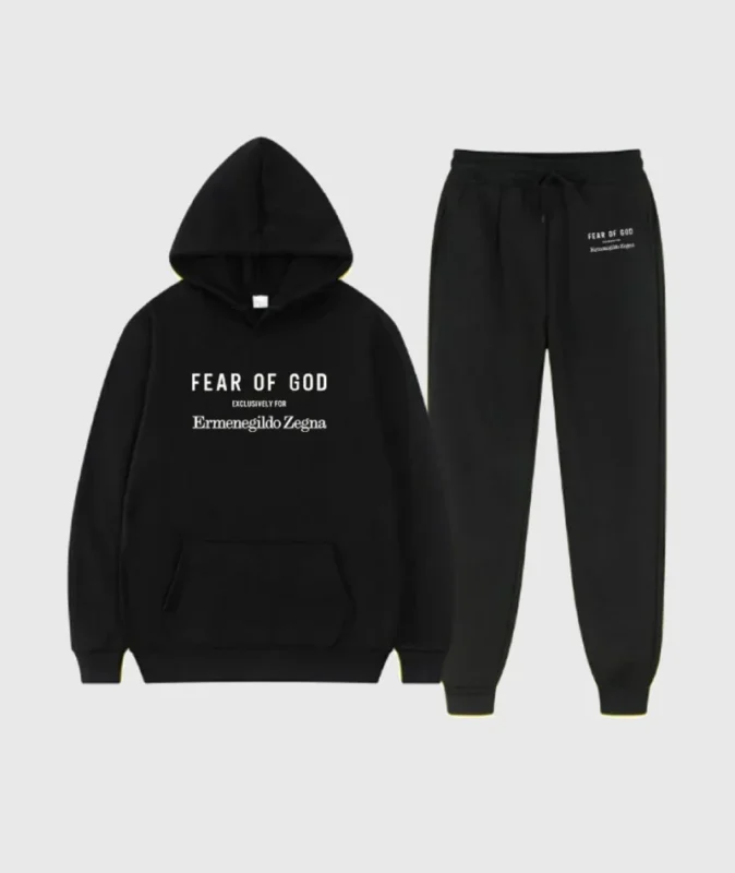 Essentials Fear Of God Emenegildo Zegna Black Tracksuit