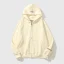 Essentials Oversized Reflective Print Zip-up Cream Hoodie