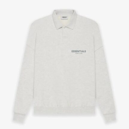 Fear of God Essentials Long Sleeve Polo Gray Sweatshirt