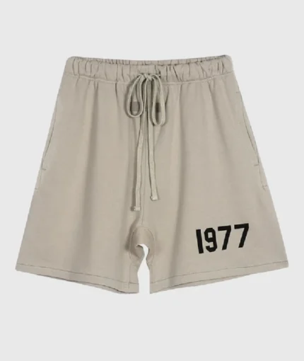 Fear of God Essentials 1977 Logo Beige Shorts