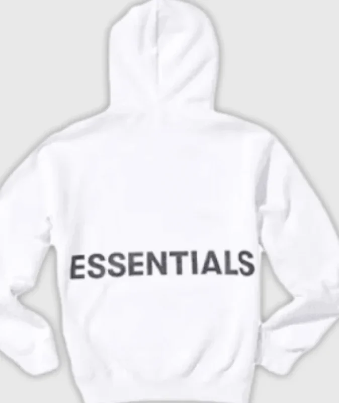 Fear of God Essentials Graphic Pullover White Hoodie