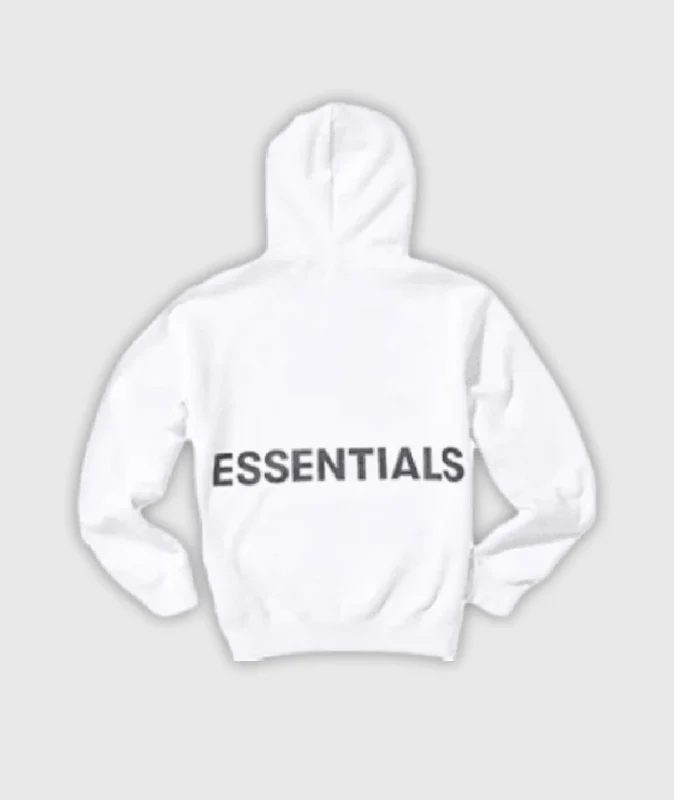 Fear of God Essentials Graphic Pullover White Hoodie