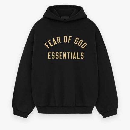 Fear-Of-God-Essentials Fleece-Hoodie-Black