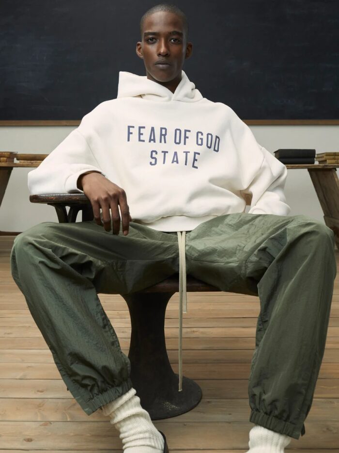 Fear-Of-God-State Essentials-White Fleece-Hoodie