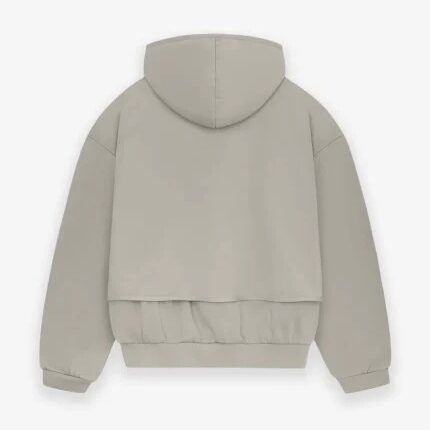 Essentials-Nylon-Fleece Hooded-Sweater-Grey