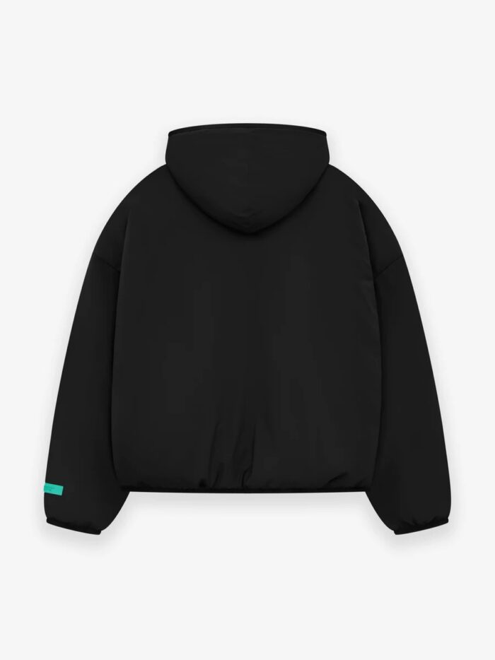 Essentials-Nylon-Filled Half-zip-Hoodie-Black