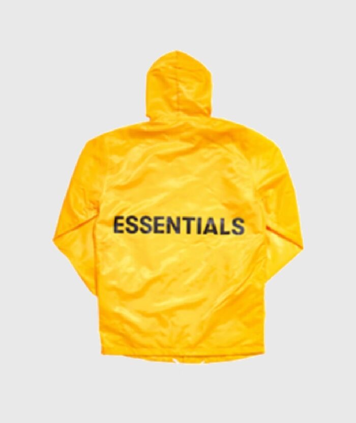 Essentials-Graphic-Hooded-Coach-Jacket-Yellow